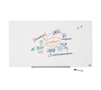 Nobo Glass Magnetic Whiteboard With Removable Pen Tray, 1000 X 560 mm, Invisamount Mounting System, Impression Pro, Brilliant
