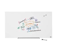 Nobo Glass Magnetic Whiteboard with Removable Pen Tray, 1000 x 560 mm, InvisaMount Mounting System, Impression Pro, Brilliant White, 1905176