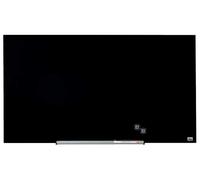 Nobo Glass Magnetic Whiteboard with Removable Pen Tray, 1000 x 560 mm, InvisaMount Mounting System, Impression Pro, Black, 1905180