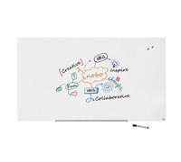 Nobo Glass Magnetic Whiteboard with Removable Pen Tray, 1900 x 1000 mm, InvisaMount Mounting System, Impression Pro, Brilliant White, 1905178