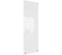 Nobo Small Glass Whiteboard Panel, Dry Erase Surface, Frameless, Corner Wall Mounting, Home/Office, 300 x 900 mm, Includes Marker Pen, White, 1915604