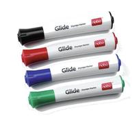 Nobo Glide Whiteboard Pens Bullet Tip 4 Pack