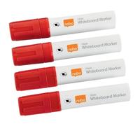 Nobo Glide Drywipe Whiteboard Pens, 10 mm Large Chisel Tip, Pack of 4, 1915390, Coloured