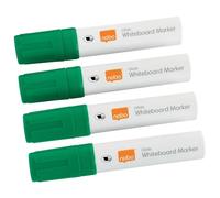 Nobo Glide Drywipe Whiteboard Pens, 10 mm Large Chisel Tip, Pack of 4, 1915391, Coloured