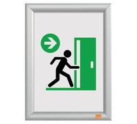 Nobo Impression Pro Fire-Resistant A4 Poster Frame DIN 4102-B1 | Snap-open frame, anti-glare APET cover, 25mm aluminium, portrait or landscape, evacuation routes, office school hospital