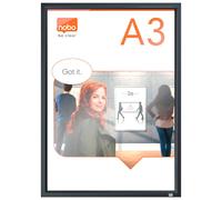 Nobo Impression Pro Frame Graphite Gray A3 Poster Holder Clear Kids