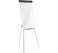 Nobo Impression Pro Tripod Steel Magnetic Whiteboard Easel, Adjustable Height Free Standing Dry Wipe Memo Board, With Pen Tray Holder & Flipchart Pad Hooks, White, 1901916