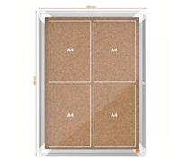 Nobo Premium Plus Cork Lockable Notice Board 4xA4 1902561