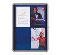 Nobo Felt Lockable Notice Board 9 x A4, Premium Plus, Blue, 1902556