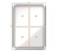 Nobo Premium Plus Magnetic Lockable Notice Board 4xA4 1902557