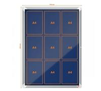 Nobo Felt Lockable Notice Board 9 x A4, Premium Plus, Blue, 1902556