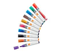 ACCO NOBO Whiteboard Pens Liquid Ink Drywipe 1915381 3 mm Bullet Tip Pack of 10 Coloured