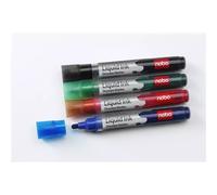 Nobo Liquid Ink Whiteboard Pens Bullet Tip 6 Pack