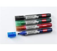 Nobo Liquid Ink Whiteboard Pens Bullet Tip 6 Pack