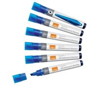 Nobo Liquid Ink Whiteboard Pens Chisel Tip 10 Pack Blue