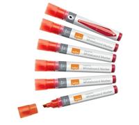 Nobo Liquid Ink Whiteboard Pens Chisel Tip 10 Pack Red