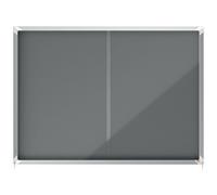 Nobo Premium Plus Lockable Noticeboard 18xA4 Sheets Grey Felt 1915338