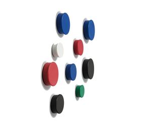 Nobo Magnet Markers Round Plastic Diameter 20mm & 25mm Red Blue White 20 Pack