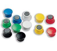 Nobo Magnetic Drawing Pins, Pack of 12, Assorted Colours, 18 mm, 1901102