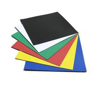 Nobo Magnetic Squares, Pack of 6, Assorted Colours, 150 x 150 mm, 1901104, Black, Blue, Green, Red, White, Yellow