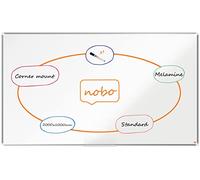 Nobo Melamine Whiteboard, Non-Magnetic, 2000 x 1000mm, Aluminium Trim, Corner Wall Mounting, Includes Whiteboard Pen, Premium Plus, 200 x 100cm, White, 1915172