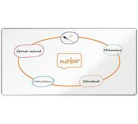 Nobo Melamine Whiteboard, Non-Magnetic, 2400 x 1200 mm, Aluminium Trim, Corner Wall Mounting, Includes Whiteboard Pen, Premium Plus, White, 1915174