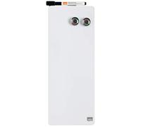 Nobo Mini Magnetic Whiteboard Strip, Frameless, Dry Wipe, Easy Clean, Wall Mountable, Integrated Pen Clip, Home/Office, 140 x 360 mm, White, 1903764