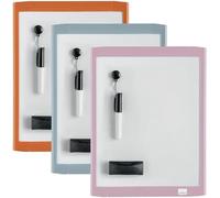 Nobo Mini Magnetic Whiteboard With Coloured Frame, Dry Wipe, Wall Mountable, Includes Whiteboard Pen, Magnets, Eraser & Foam Adhesive Mounting Pads, 216 x 280 mm, 1915625
