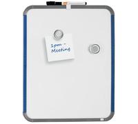 Nobo Mini Magnetic Whiteboard With Slim Frame, Portable, Wall Mountable, Portrait Or Landscape, Integrated Hand Grips & Pen Clip, 360 x 280 mm, QB05442ASTD