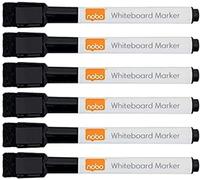 Nobo Mini Whiteboard Pens With Magnetic Eraser Cap, 2mm Fine Tip, Pack Of 6, Dr