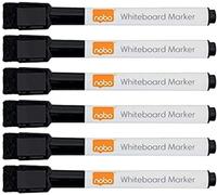 Nobo Mini Whiteboard Pens With Magnetic Eraser Cap, 2mm Fine Tip, Pack Of 6, Dr