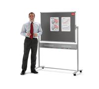 Nobo Mobile Dry Wipe Combi Noticeboard, Magnetic and Felt, 900 X 1200MM