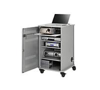 Nobo Multimedia Cabinet 4 Shelves Steel 57 x 60 x 95 cm Silver