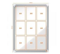 Nobo Noticeboard for Interior Glazed Case Lockable Magnetic Steel 9xA4