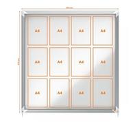 Nobo Noticeboard for Interior Sliding Case Lockable Magnetic Steel 12x