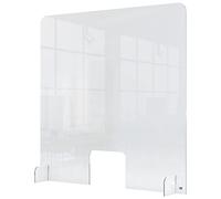 Nobo Plexiglass Acrylic 1 m Counter Divider, Partition Barrier With Transaction Window, 700 x 850 mm, Clear, 1915488