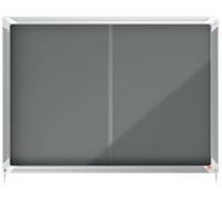 Nobo Prem GY Felt Lock Board 8xA4 - Lockable Notice Boards - Felt Notice Boards