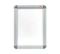 Nobo A4 Poster Frame Sign Holder With Snap Frame, Wall Mounted, Aluminium Trim, Anti-Glare Protective Cover, Premium Plus, Silver, 1902214