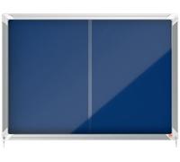 Nobo Premium Plus Blue Felt Lockable Noticeboard Display Case 8 X A4 925X668mm 1