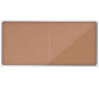 Nobo Premium Plus Cork Lockable Notice Board Sliding Door 27xA4