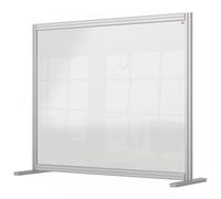 Nobo Clear Acrylic Desk Divider, 1.4 m High, Free Standing Screen System, Premium Plus, 1200 x 1000 mm, 1915491