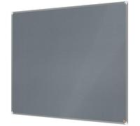 Nobo Felt Notice Board, 1500 x 1200 mm, Aluminium Trim, Corner Wall Mounting, Premium Plus, Grey, 1915198