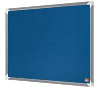 Nobo Felt Notice Board, 600 X 450 mm, Aluminium Trim, Corner Wall Mounting, Premium Plus, Blue, 1915187