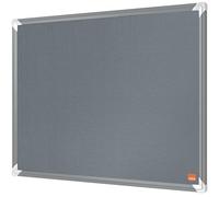 Nobo Premium Plus Felt Notice Board 600x450mm - Grey | Small Pin Board for Wall, Office Noticeboard, Display Board, Felt Memo Board, Vision Board, Mood Board, EU Ecolabel Certified