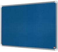 Nobo Felt Notice Board, 900 x 600 mm, Aluminium Trim, Corner Wall Mounting, Premium Plus, Blue, 1915188