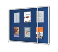 Nobo Premium Plus Lockable Noticeboard 18xA4 Sheets Blue Felt 1915334