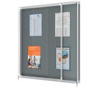 Nobo Felt Lockable Notice Board With Sliding Glass Door, 12 x A4, Premium Plus, Blue, 1902566