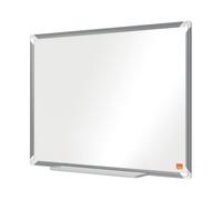 Nobo Melamine Whiteboard, Non-Magnetic, 1200 x 900mm, Aluminium Trim, Corner Wall Mounting, Includes Whiteboard Pen, Premium Plus, 120 x 90cm, White, 1915168