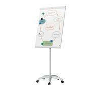 Nobo Premium Plus Mobile Steel Magnetic Whiteboard Easel - Lockable Castors, Magnetic Surface, Flipchart Pad Hooks, Integrated Pen Tray, Includes Whiteboard Pens, EU Ecolabel Certified, 1915702