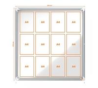 Nobo Outdoor Magnetic Lockable Notice Board 12 x A4, Premium Plus, White, 1902581